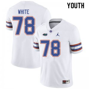 Youth Florida Gators #78 Ethan White NCAA Jordan Brand White Authentic Stitched College Football Jersey PEM7462OL